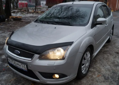 Дефлектор капота (мухобойка) Ford Focus 2 2005-2007 (Форд Фокус) SIM